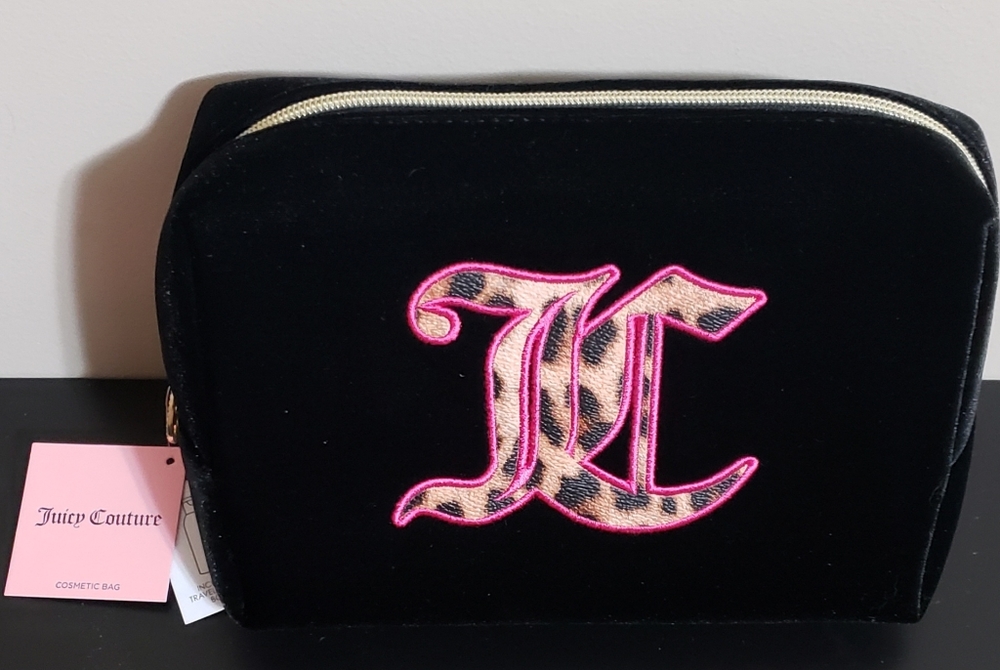 Juicy Couture velvet with cheetah make up bag.